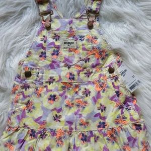 OshKosh Floral Vestback Overall Dress NWT 2T